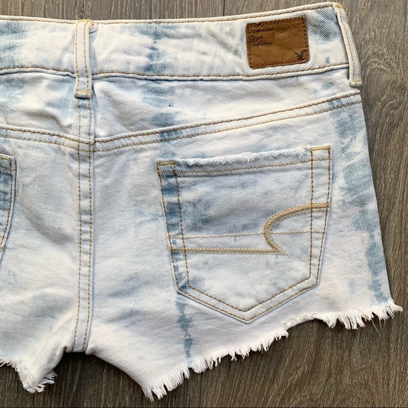 American Eagle Acid Wash Denim Shorts Size 0 - Picture 5 of 11